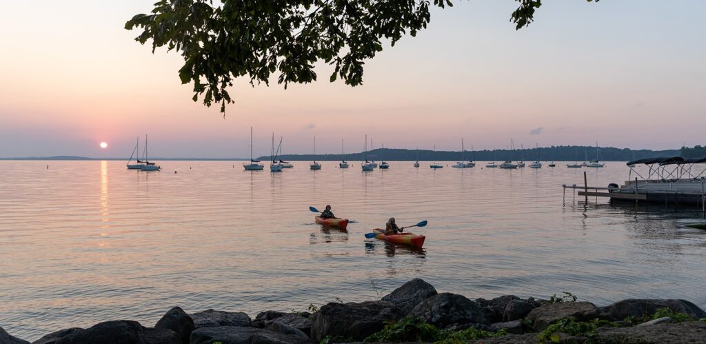 Lake Mendota_Marshall Boats_kayakers_sunrise_banner